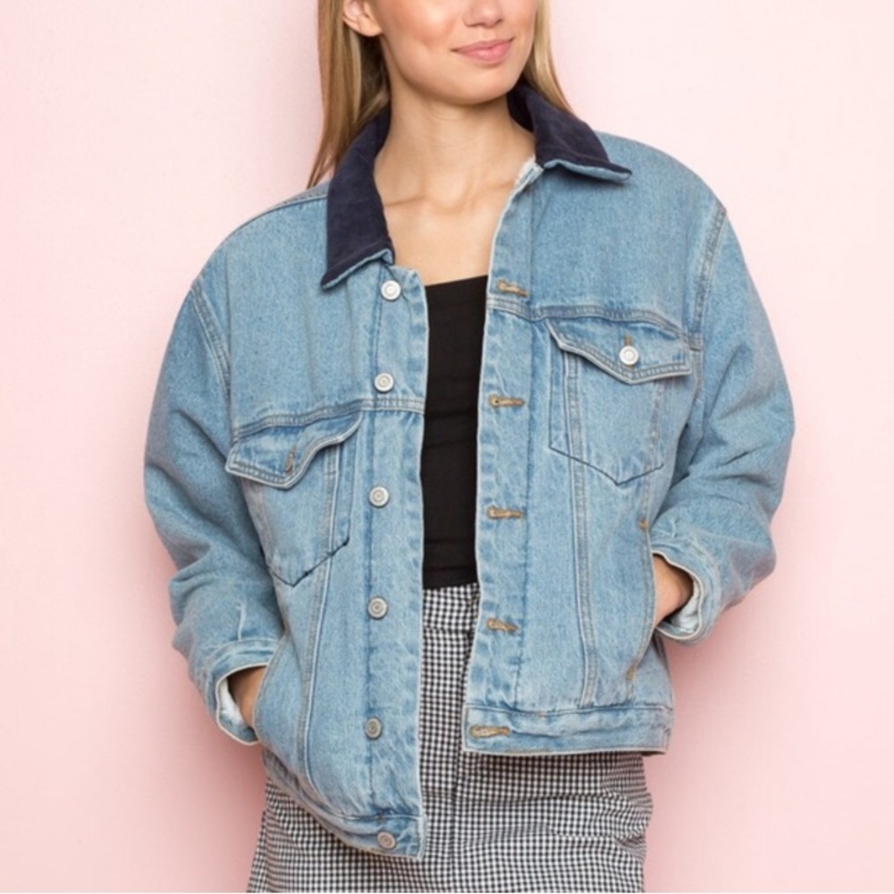 Brandy Melville Shaine Denim Sherpa Jacket
